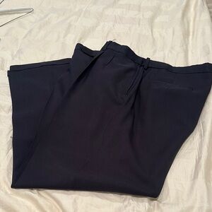 Haggar classic fit pleated black cuffed legs black pants-28/30